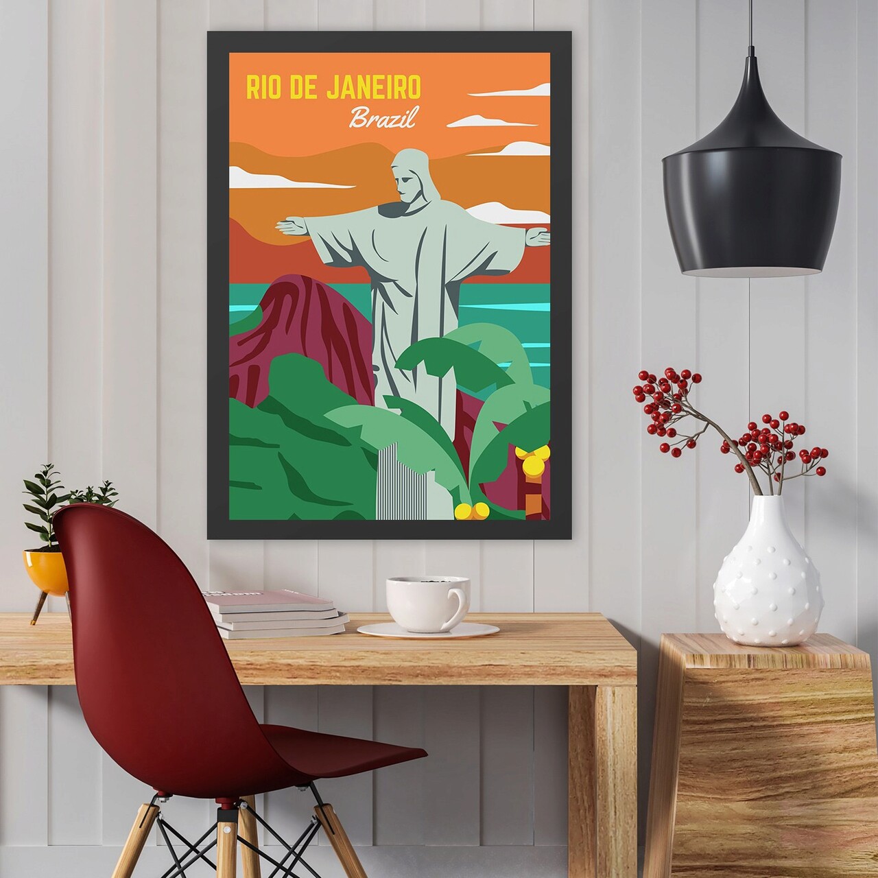 Tablou decorativ, Rio De Janeiro (40 x 55), Polistiren, Multicolor - imagine 3